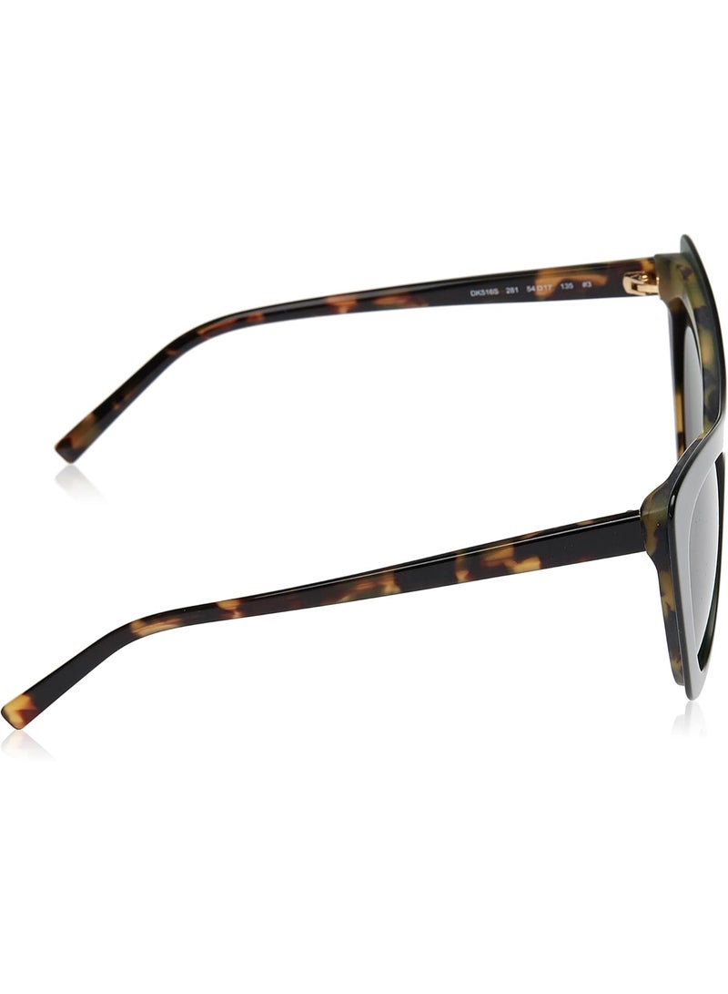 DKNY Women's Cat-Eye Sunglasses - Green Tortoise Frame (DK516S 281 54) - Image 3